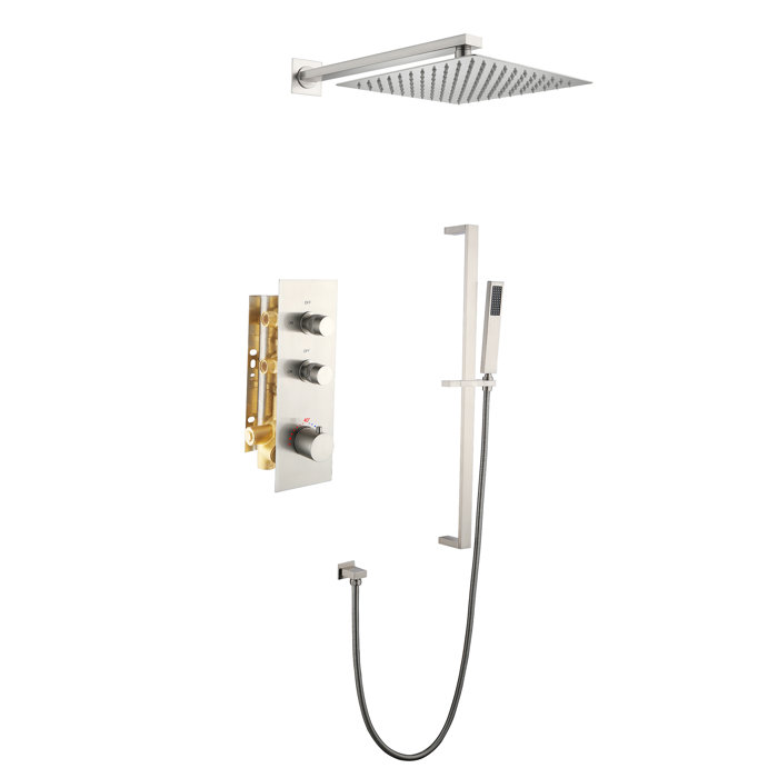 MODLAND Thermostatic Luxury Complete Shower System with Roughin Valve